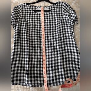 Not Perfect Linen lightweight gingham M top
